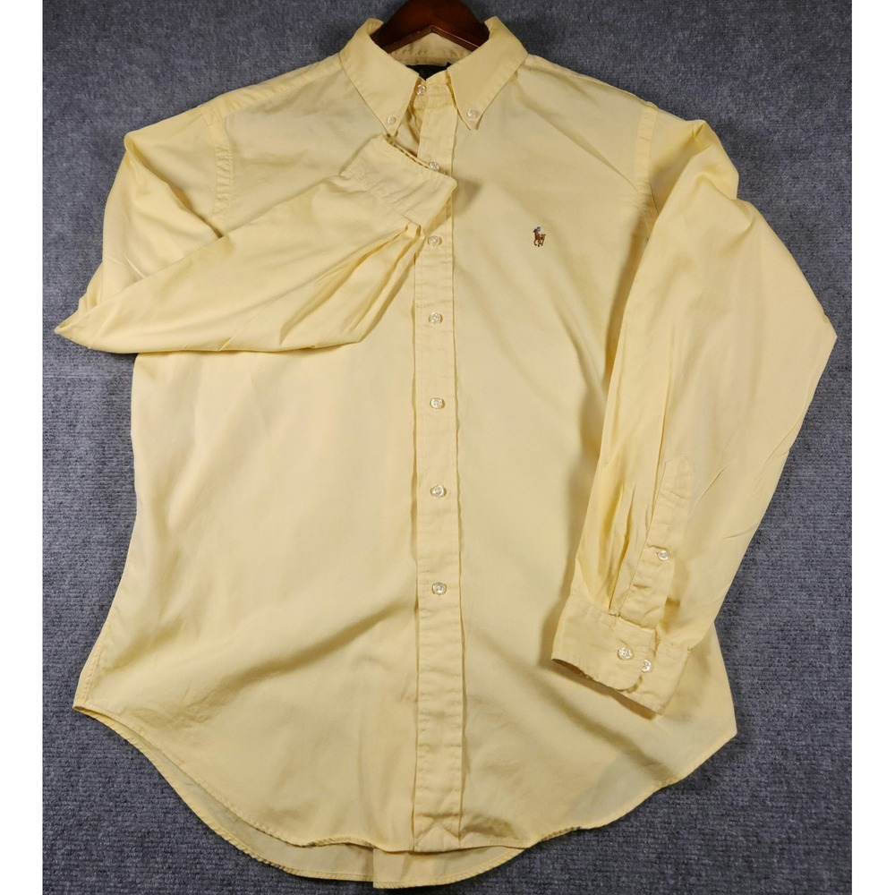 Ralph Lauren Shirt Mens 16.5 34/35 Classic Fit Yellow Button-Down Cotton